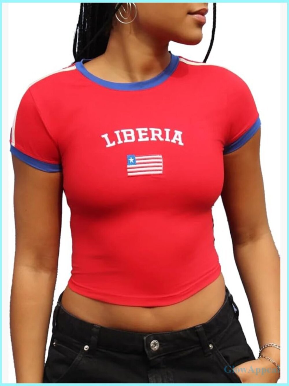 Vintage Y2K Slim Fit Crop Top Short Sleeve Graphic Tee Women's T-Shirt